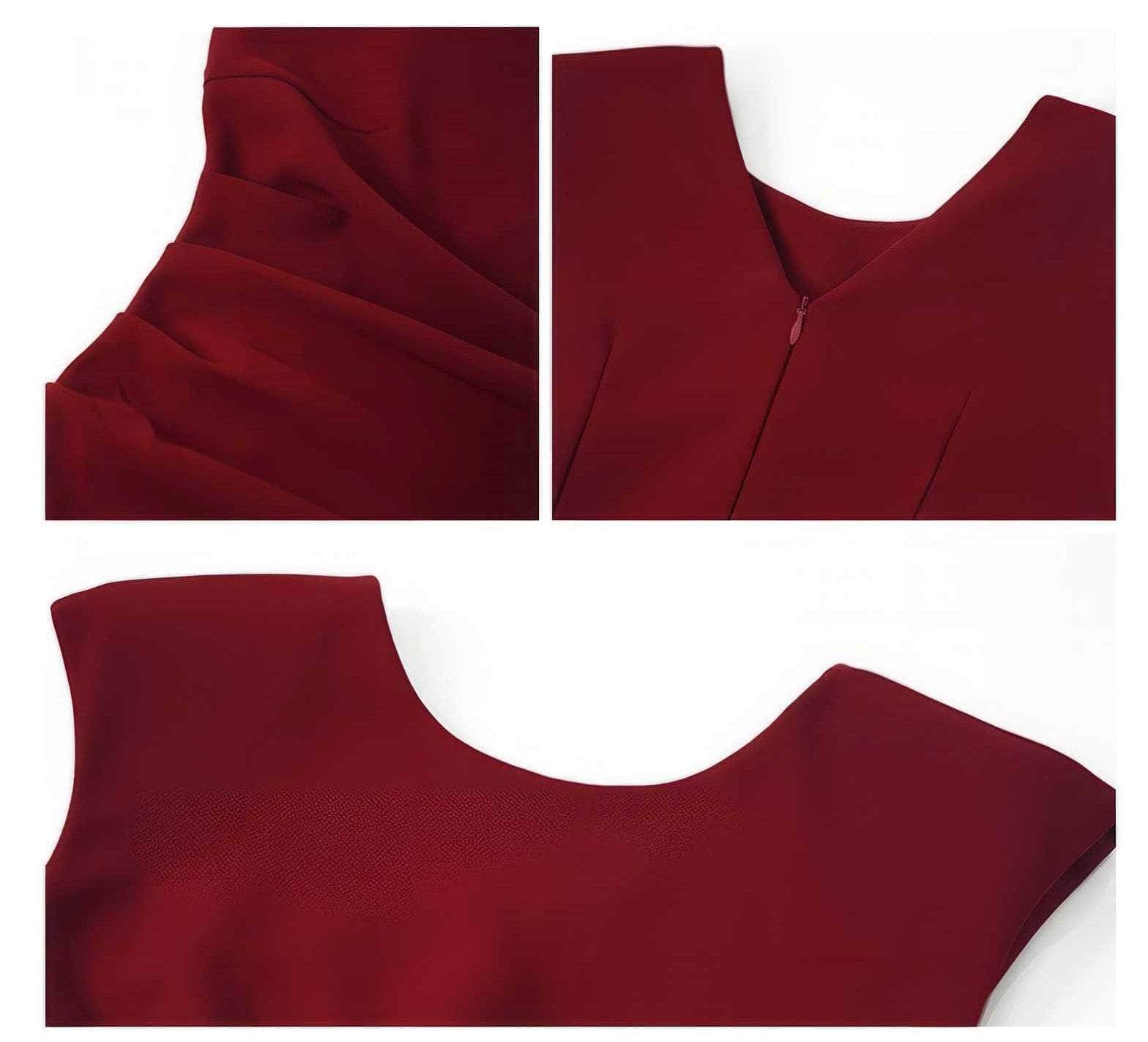 Cap Sleeves Side Slit Simple Midi Dress