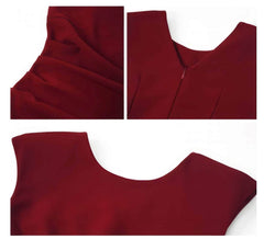Cap Sleeves Side Slit Simple Midi Dress