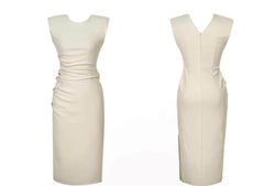 Cap Sleeves Side Slit Simple Midi Dress