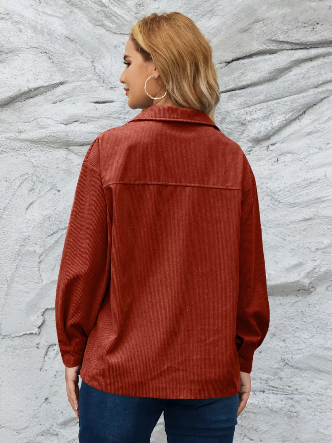 Casual Corduroy Button-Down Jacket