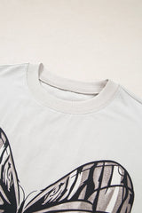 Casual Oversize Bow Drop Shoulder Tunic Casual Tee