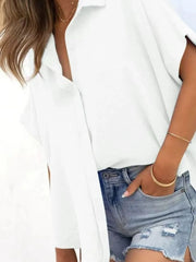 Casual Oversized Button Down Half Sleeve Shirt