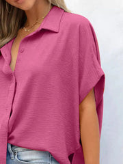 Casual Oversized Button Down Half Sleeve Shirt