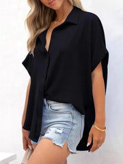 Casual Oversized Button Down Half Sleeve Shirt