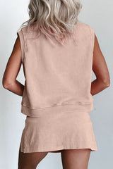 Casual Sleeveless Tank Top and Shorts Set