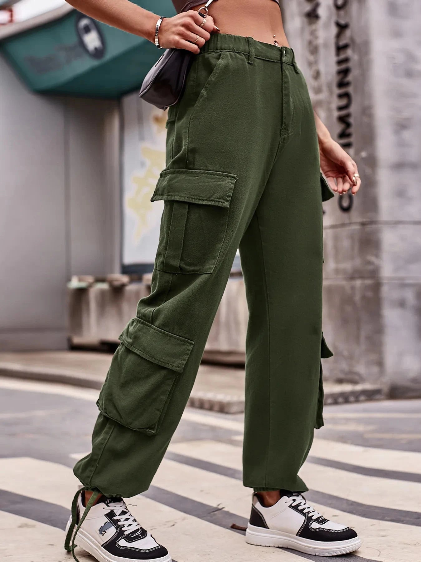 Casual Wide Leg Cargo Jeans