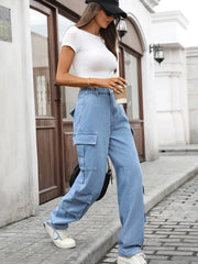Casual Wide Leg Cargo Jeans