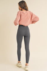 Leggings de cintura alta con forro polar de tamaño completo Yelete