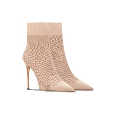 Century Knit Pointed-Toe High Heel Booties for Women