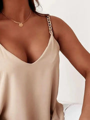 Chain Strap V-Neck Tank Top