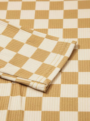 Check Pattern Turtleneck Slim Long Sleeve Tee