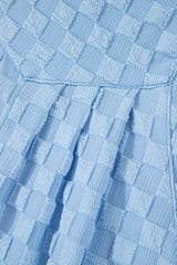 Checkered Pocketed Wide Leg Overalls