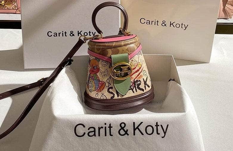 Chic Graffiti Mini Bucket Bag