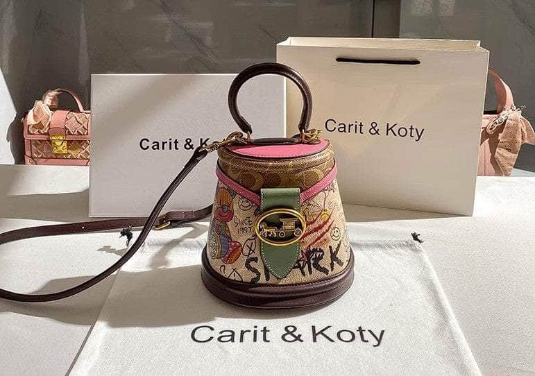 Chic Graffiti Mini Bucket Bag