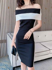 Chic Monochrome Midi dress