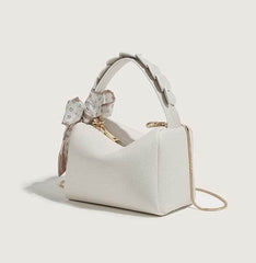 Chic Shoulder Bag with Exquisite Bowknot Design White