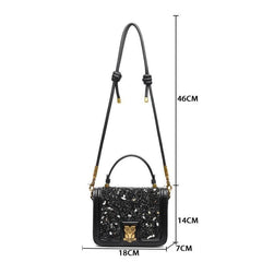 Chic Square Frosting Leather Buckle Purses