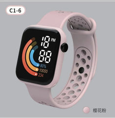 Child Watch: LED Digital, Military Silicone Wristband, Electronic Clock LED-Pink-817