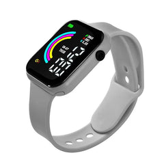 Child Watch: Ultra-Light LED Digital Watch for Kids, Sports Military Silicone Wristband, Electronic Clock - Relogio Infantil LED-Gray-820