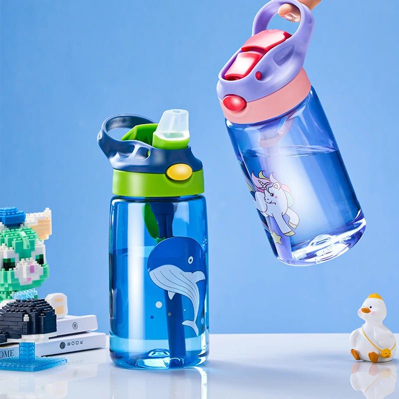 Children's straw cup: anti-falling water bottle for summer school
