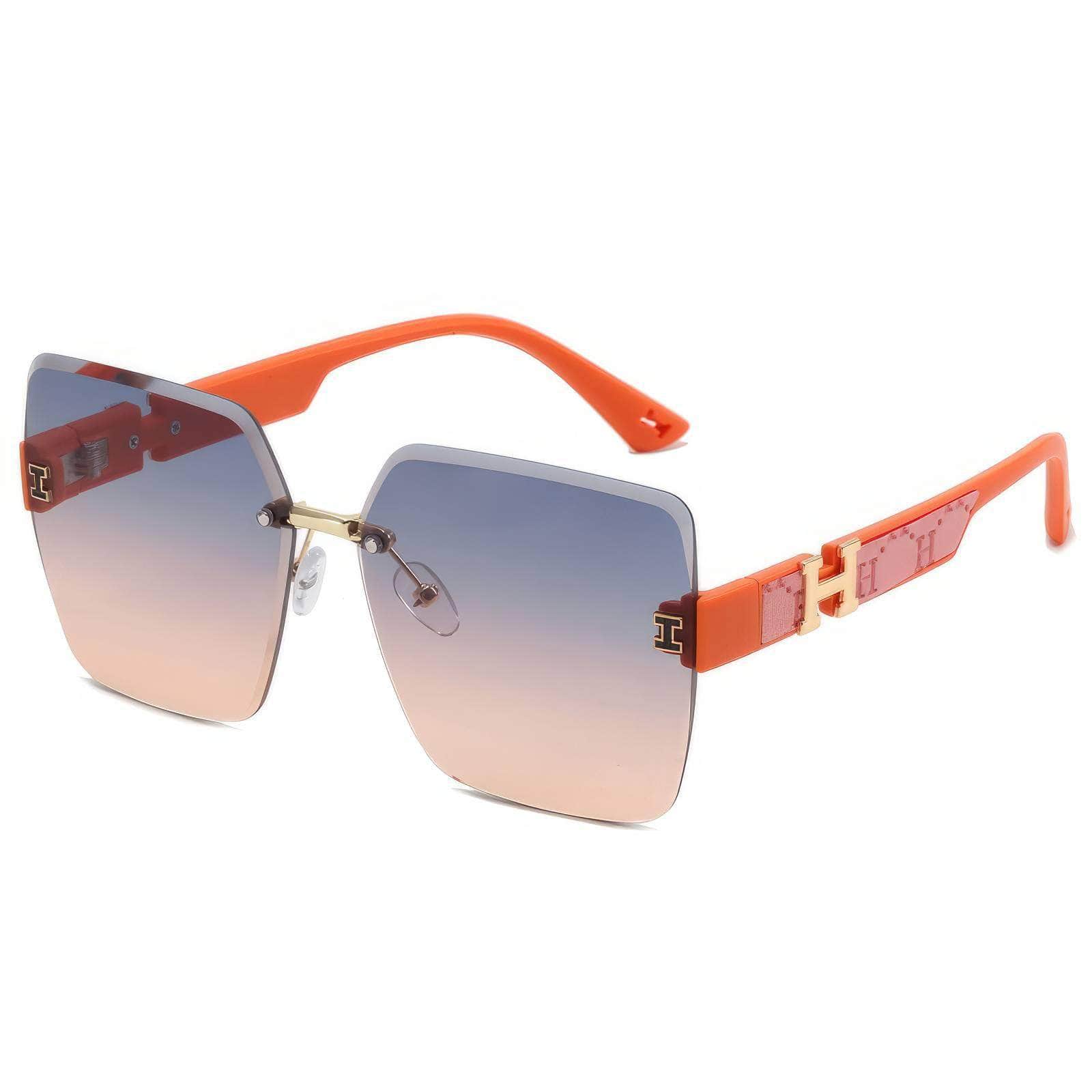 Classic Oversize Square Sunglasses Gold/Gray Powder / Resin