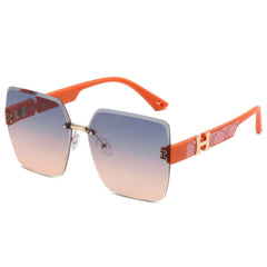 Classic Oversize Square Sunglasses Gold/Gray Powder / Resin