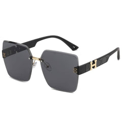 Classic Oversize Square Sunglasses Golden Gray/Black / Resin