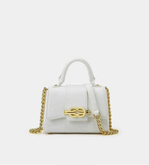 Classic Shoulder Bag with a Vintage Alligator Texture