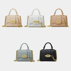 Classic Shoulder Bag with a Vintage Alligator Texture