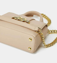 Classic Shoulder Bag with a Vintage Alligator Texture