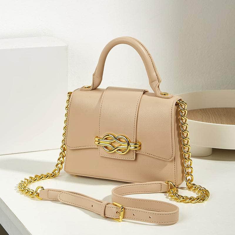 Classic Shoulder Bag with a Vintage Alligator Texture