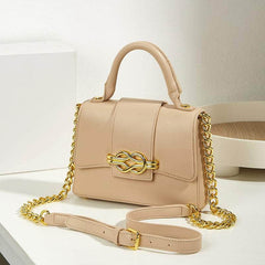 Classic Shoulder Bag with a Vintage Alligator Texture