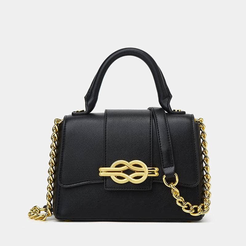Classic Shoulder Bag with a Vintage Alligator Texture Black