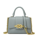 Classic Shoulder Bag with a Vintage Alligator Texture Blue