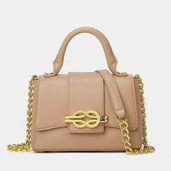 Classic Shoulder Bag with a Vintage Alligator Texture Peach
