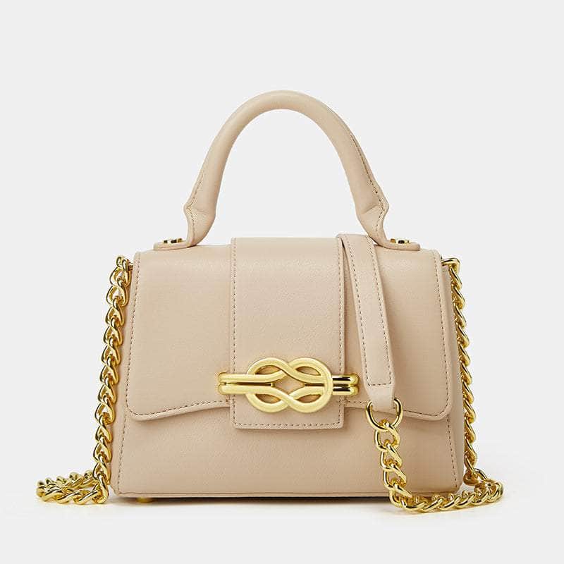 Classic Shoulder Bag with a Vintage Alligator Texture Tan