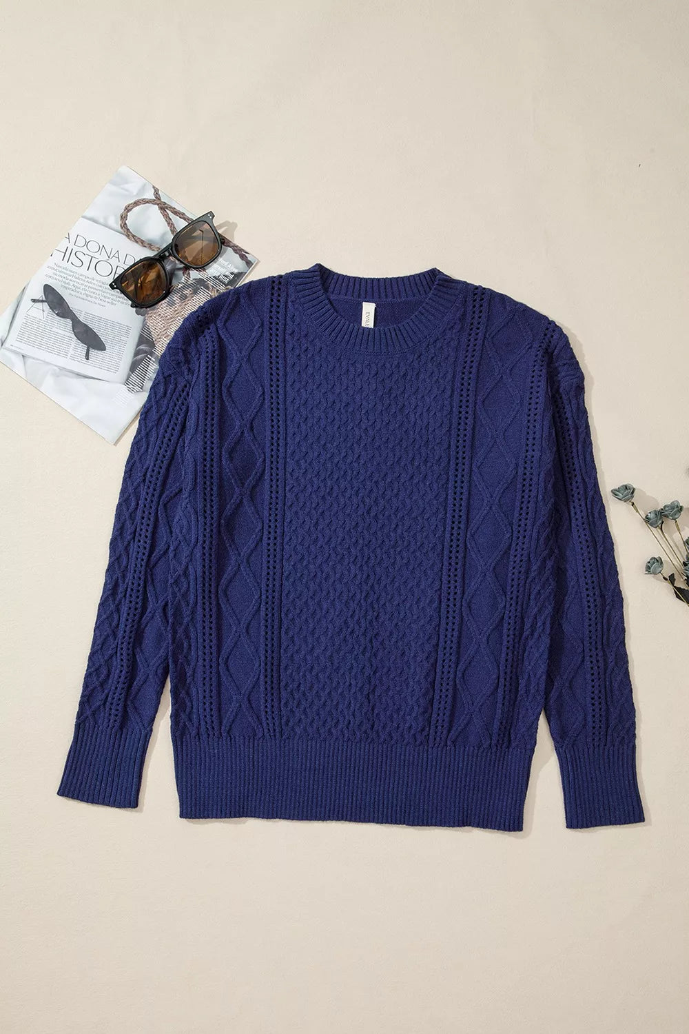 Classic Texture Knit Long Sleeve Sweater