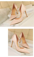 Classy Pointy Toes Satin Court Stilettos