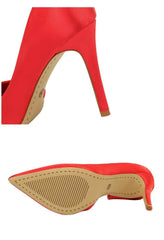Classy Pointy Toes Satin Court Stilettos