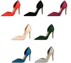 Classy Pointy Toes Satin Court Stilettos