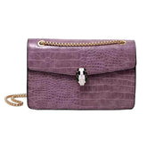 Classy Shoulder Leather Bag with Stone Accent