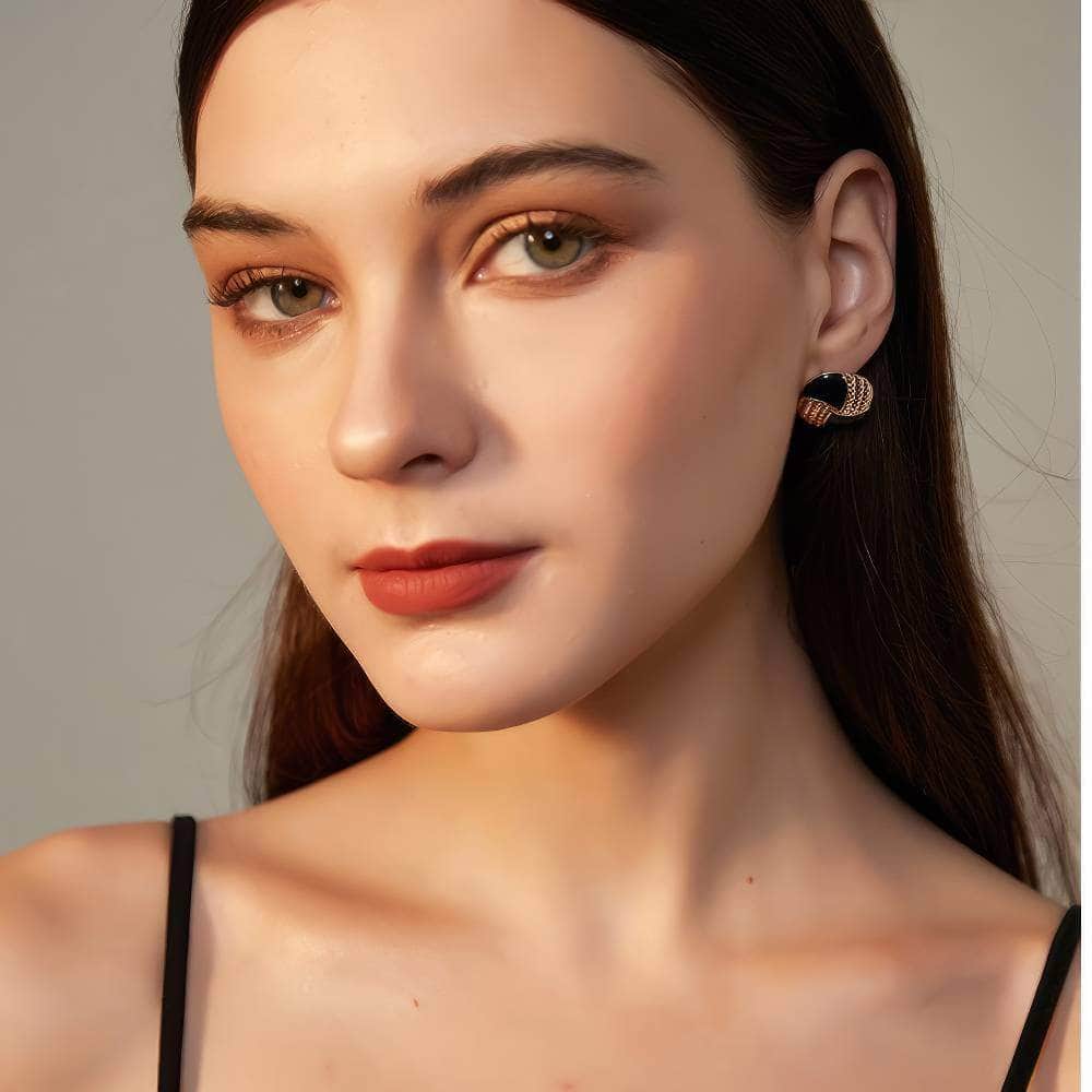 Clip-On Women's Gold Shell Stud Earrings