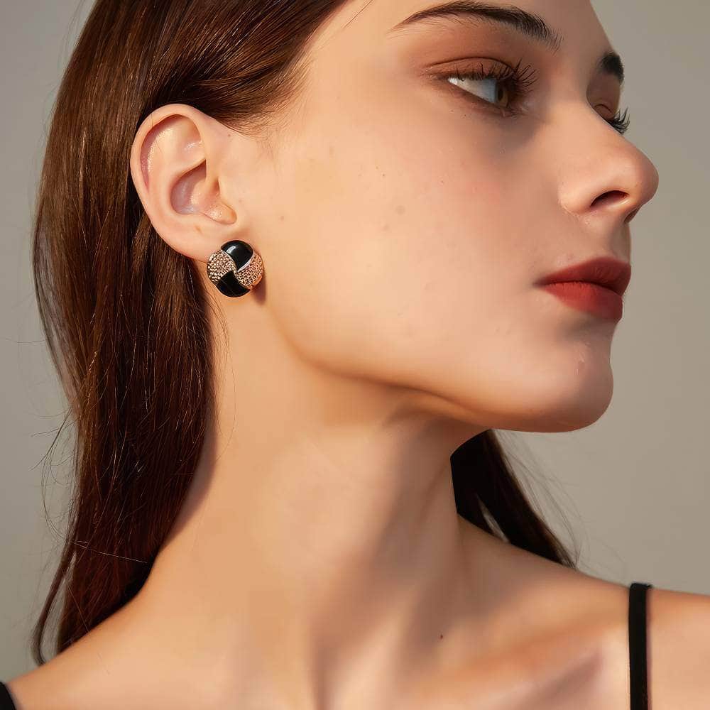 Clip-On Women's Gold Shell Stud Earrings