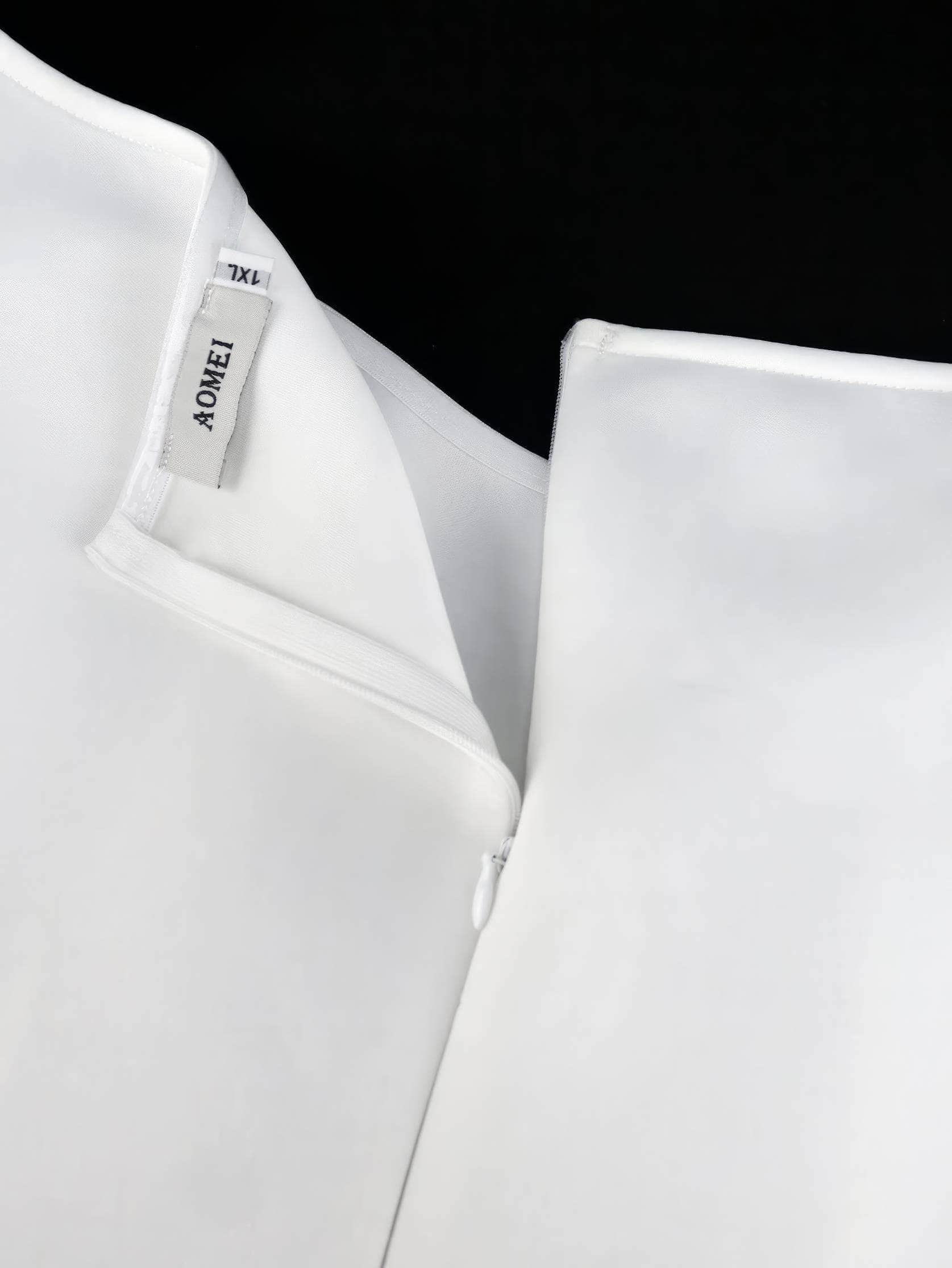 Cold Shoulder Balloon Sleeves Column Dress