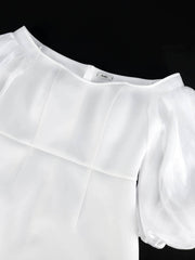 Cold Shoulder Balloon Sleeves Column Dress