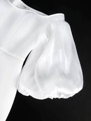 Cold Shoulder Balloon Sleeves Column Dress