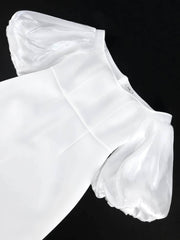 Cold Shoulder Balloon Sleeves Column Dress