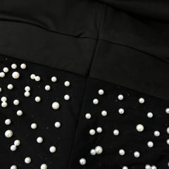 Collared Neck Bead Detailed High Front Slit Dress