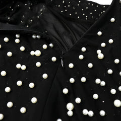 Collared Neck Bead Detailed High Front Slit Dress