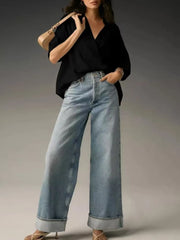 Collared Neck Half Sleeve Blouse